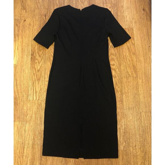 Cabi Black Claire Ponte Sheath Half Sleeve Knee Length Dress Size 8 - Picture 9 of 13